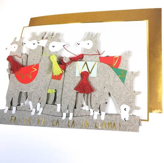 fa la la la llama concertina christmas card by thelittleboysroom | notonthehighstreet.com