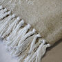 Beige Snowfall Throw With Tassels, thumbnail 2 of 2