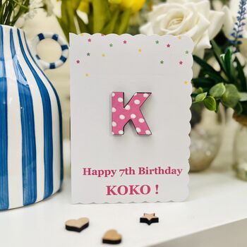 Personalised Alphabet Letter Any Age Birthday Card, 4 of 7