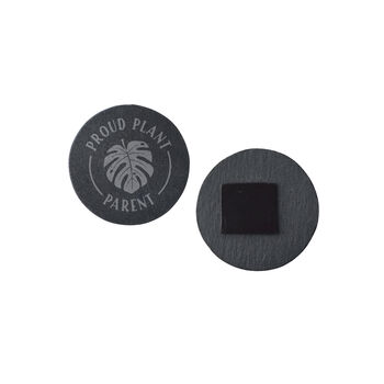 Round Slate Magnet 'Proud Plant Parent' | Home Decor | Fridge Magnet, 2 of 2