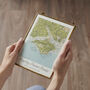 Personalised Vintage Map Picture With Hand Stitched Star, thumbnail 1 of 6