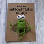 Frog Unforgettable Crochet Birthday Card Handmade, thumbnail 1 of 12