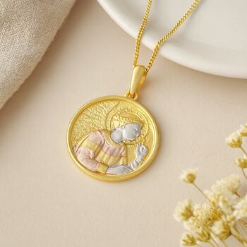 Personalised Gold Plated Sterling Silver Angel Gabriel Necklace, 3 of 6