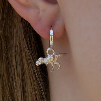 Sterling Silver Tyrannosaurus Rex Earrings, 3 of 6