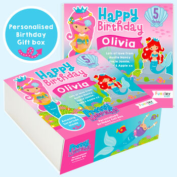 Mermaids Extra Large Deluxe Square Birthday Gift Box, 2 of 12