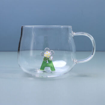 G Decor Handmade Monogram Glass Florist Personalised Alphabet Letters 3D Tea And Coffee Mugs – A To Z, 3 of 7