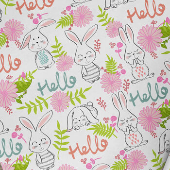 Rabbit Hello Wrapping Paper Roll Or Folded, 2 of 2