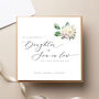 Son And Daughter In Law, White Flower Floral Wedding Card, thumbnail 2 of 3