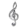 Diamante Treble Clef Musical Note Pin Brooch, thumbnail 2 of 2