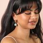 Semi Precious Teardrop Drop Earrings In Gold, thumbnail 3 of 7