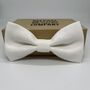 Irish Linen Bow Tie In White, thumbnail 1 of 2