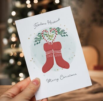 Fabulous Husband Festive Foiled Christmas Card, 3 of 3