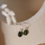 Teardrop Malachite Sterling Silver Dangle Earrings, thumbnail 6 of 9