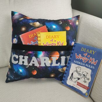 Personalised Kids Reading Book Cushion With Pocket, 11 of 12