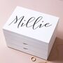 Personalised Name Wooden Jewellery Box With Drawers, thumbnail 1 of 8