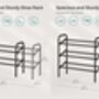 Expandable Metal Shoe Rack Adjustable Shoe Organiser, thumbnail 2 of 6