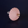 G Decor Belle Ombrelle Ceramic Door Knob In Soft Cream And Pastel Pink With Brass Finish, thumbnail 3 of 5