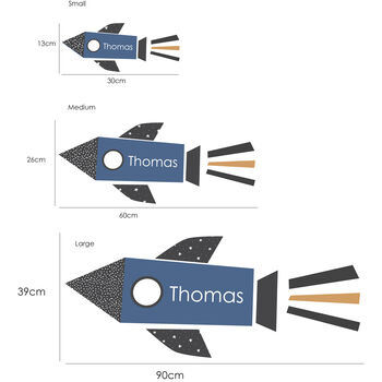 Rocket Name Fabric Wall Sticker, 3 of 6