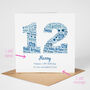 Blue Star Personalised 12th Birthday Card, thumbnail 2 of 6