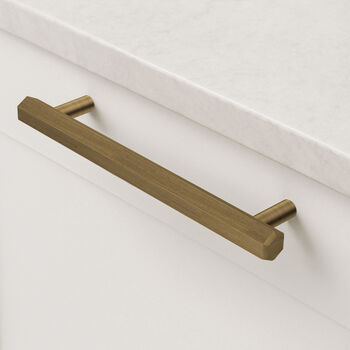 Solid Brass Antique Gold Hexagonal Door Bar Handles, 5 of 6