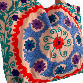 Embroidered Suzani Bag In Pale Pink, 9 of 12