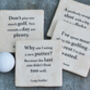 Set Of Four Ceramic Famous Golf Quotes Coasters, thumbnail 2 of 2