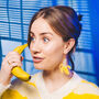 Split Banana Glitter Earrings, thumbnail 1 of 3