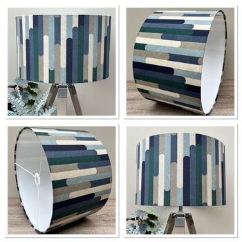 Seattle Blue Retro Style Drum Lampshades, 8 of 8