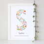 Floral Fun Personalised Initial Print, thumbnail 2 of 7