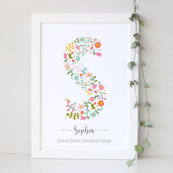 Floral Fun Personalised Initial Print, 2 of 7