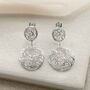Sterling Silver Circle Nest Dangly Earrings, thumbnail 1 of 5