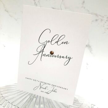 50th Golden Jewel Personalised Anniversary Card, 6 of 6