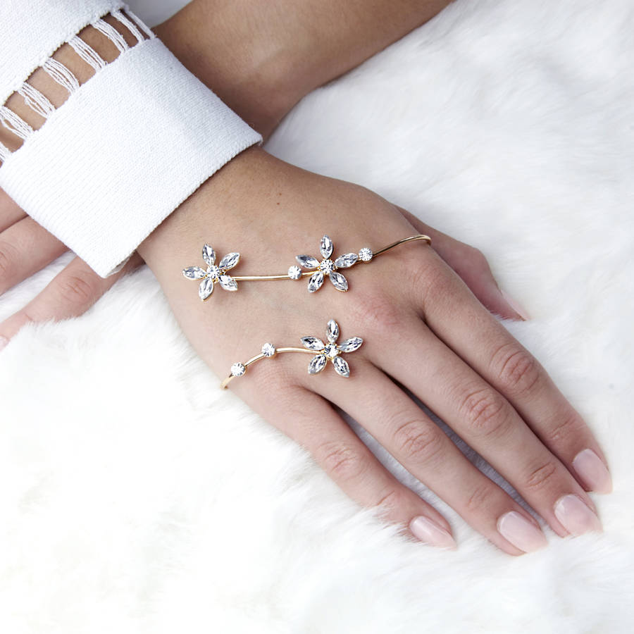 jewelled hand bangle by junk jewels