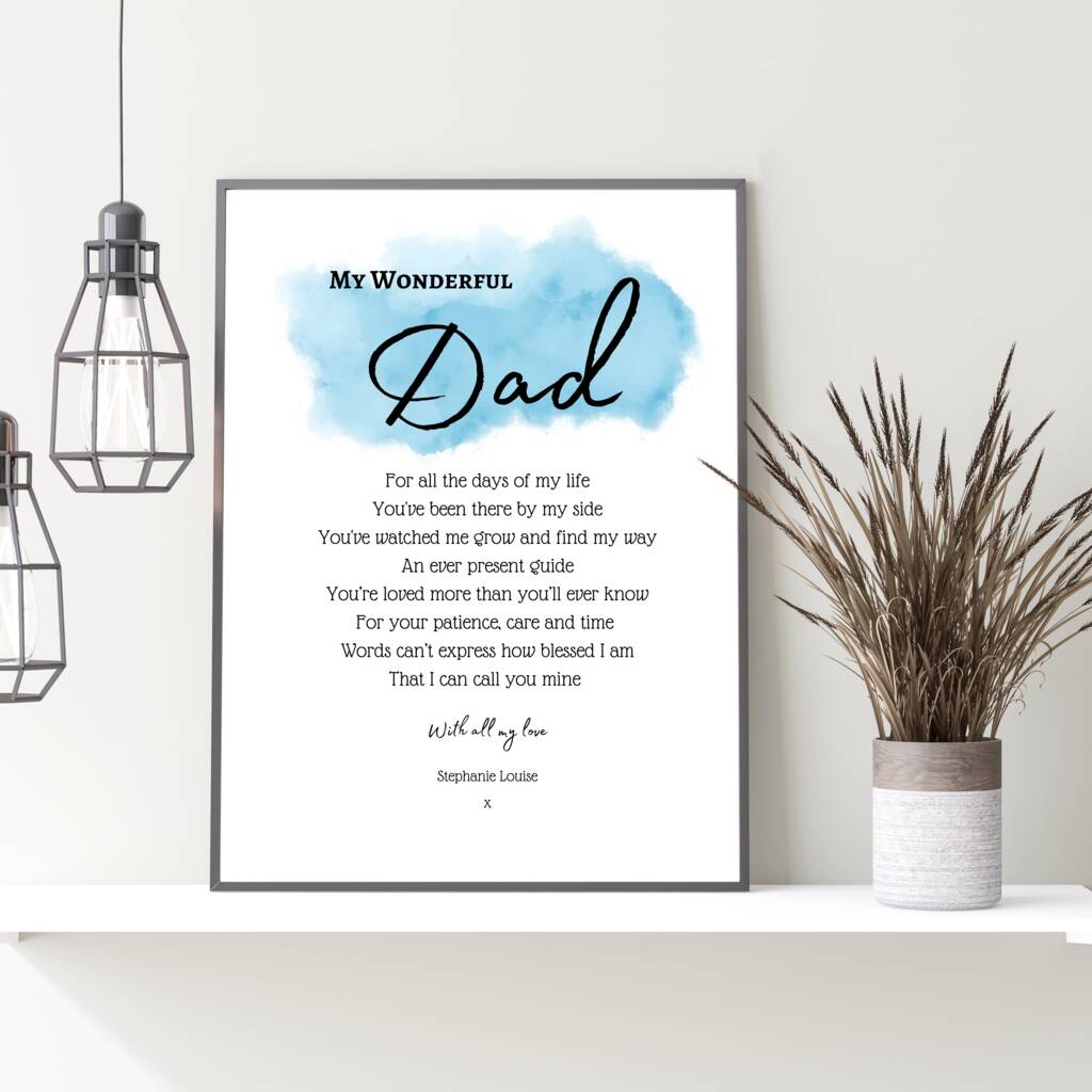 Personalised Dad Gift, Dad Poem Print, 1 of 5