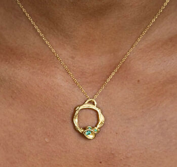 May Birthstone Emerald And Gold Vermeil Plated Necklace, 2 of 9