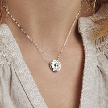 Moon Phase Necklace With Diamonds In Sterling Silver, 3 of 12