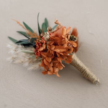 Autumnal Dried Flower Wedding Button Hole Boutonniere, 2 of 2