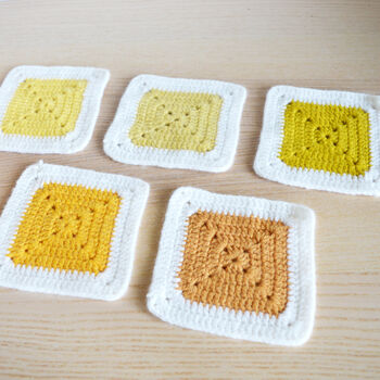 Five Colour Granny Square Crochet Blanket Kit, 6 of 11