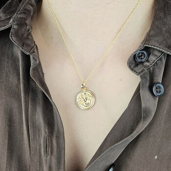 Aquarius Zodiac Star Sign Gold Plated Necklace, 2 of 4