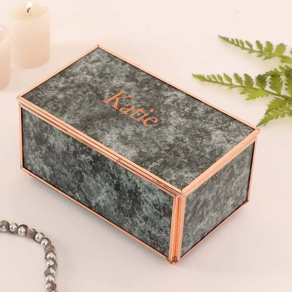 Personalised Vintage Style Marble Jewellery Box By Dibor