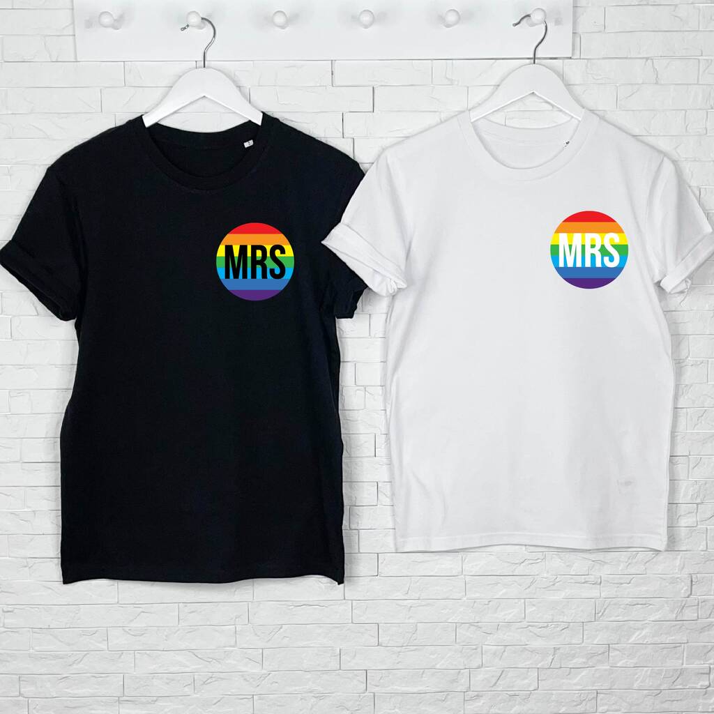 Mrs And Mrs Rainbow T Shirt Set