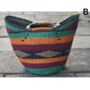 Natural And Green Handwoven Market Basket, thumbnail 3 of 6