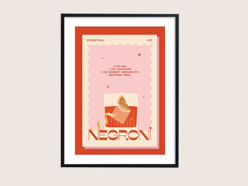 Retro Negroni Cocktail Print, 4 of 4