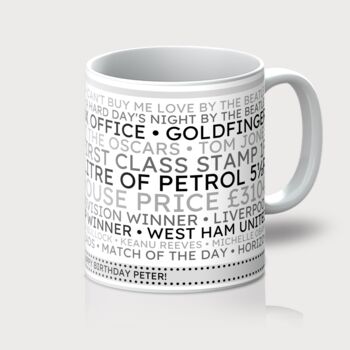 Personalised 60th Birthday Mug Gift 1964, 8 of 12