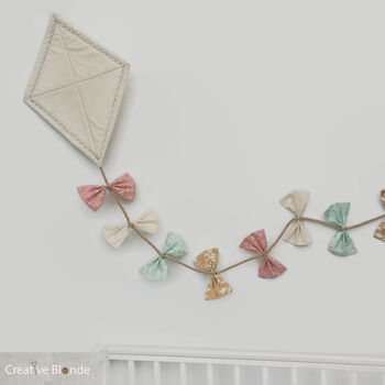 Personalised Baby Nursery Decor,Cream Kite Wall Hanging, 8 of 12