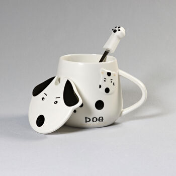 G Decor Dog Ceramic Coffee Tea Mug With Matching Lid, 5 of 11