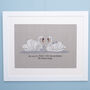 Personalised Embroidered Swan Family Artwork, thumbnail 5 of 5