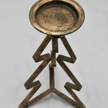 Antique Metal Christmas Tree Candlestick, 5 of 9