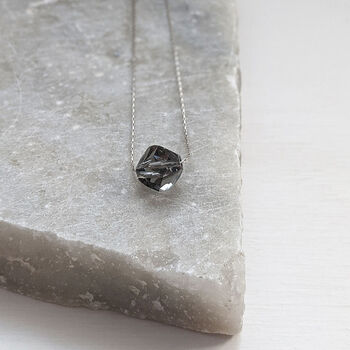 Black Diamond Helix Swarovski Necklace, 3 of 8