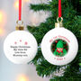 Personalised Baby's First Christmas Photo Bauble, thumbnail 6 of 6